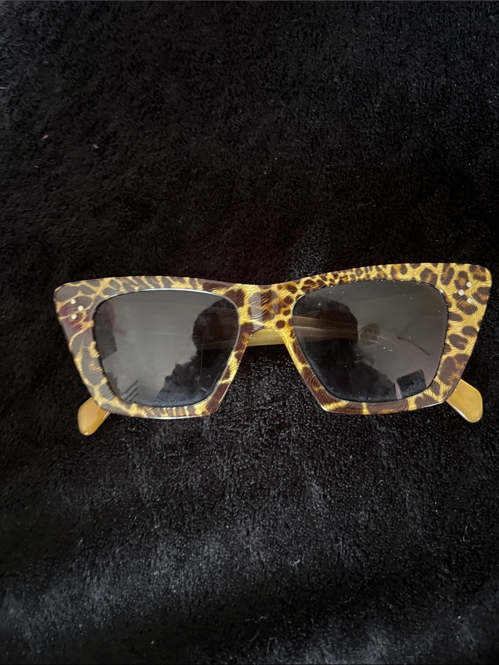 Celine Leopard-Print Cat Eye Sunglasses - Brown Yellow